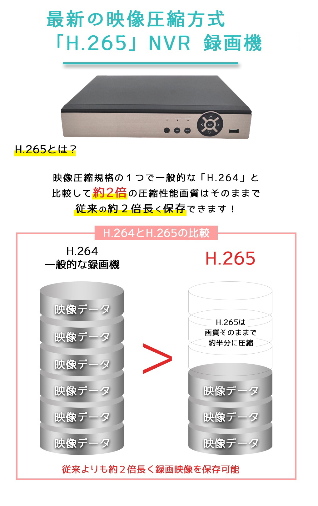 防犯カメラ用16CH DVR録画機(選べるHDD容量)(4K～2M)AHDカメラやアナログカメラを混在入力可 録画 記録 高画質HDMI PC